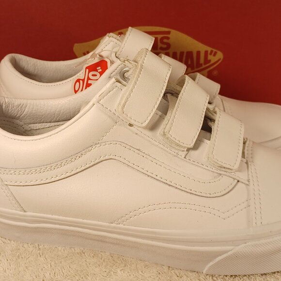 Vans Men's 5.5/Women's 7 Leather V True White Skate Shoes VN0A3D29L3H - Picture 10 of 12